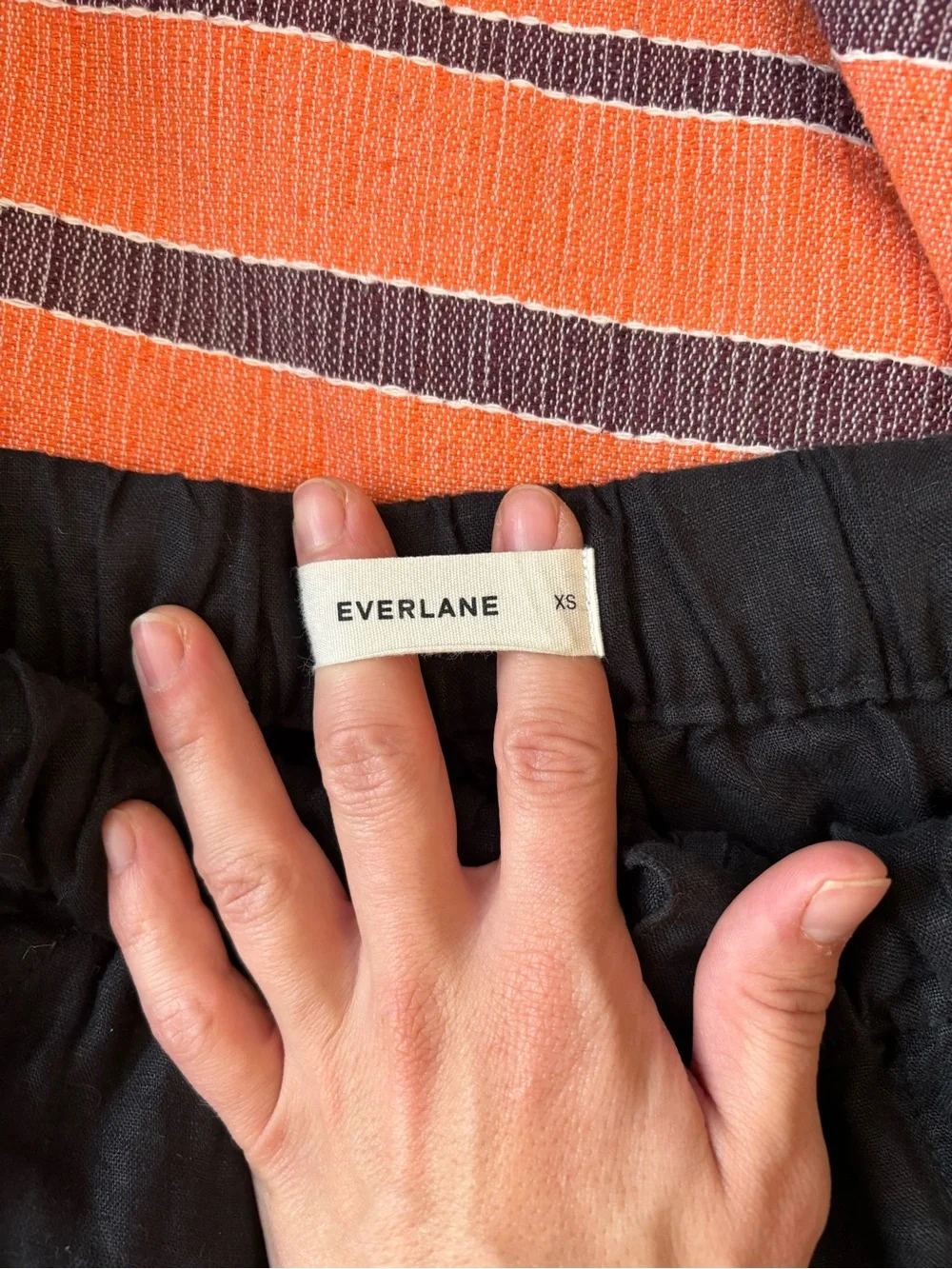 Everlane pull on linen barrel pant